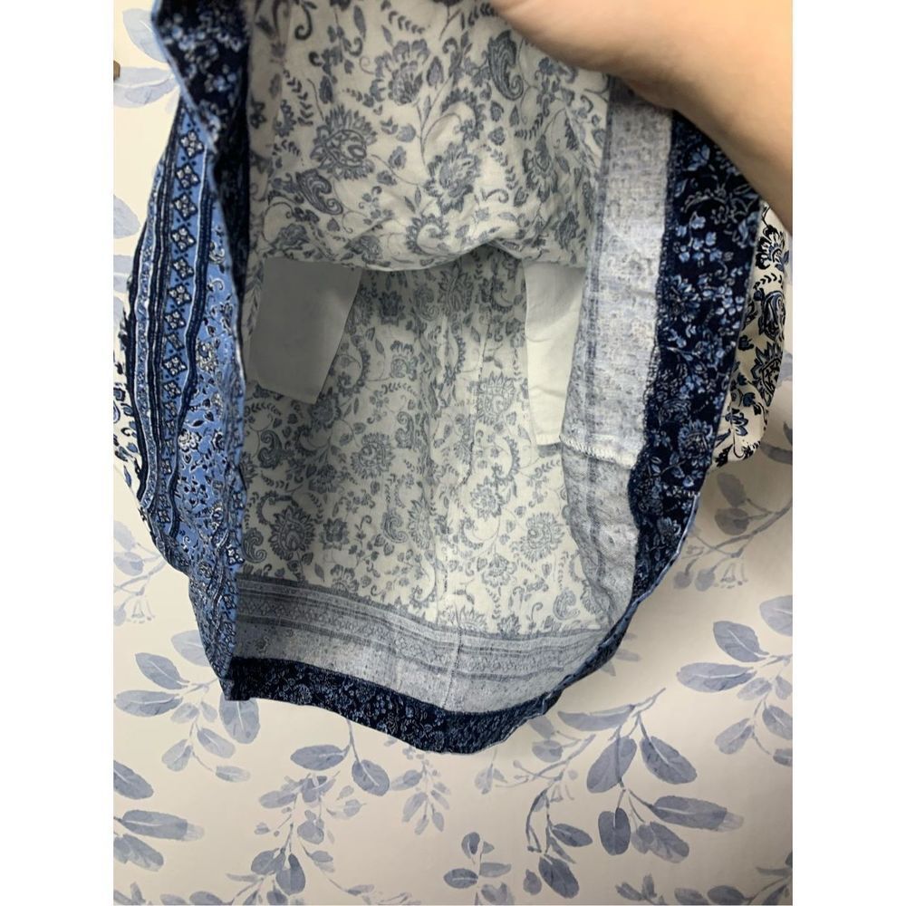 Loft Above The Knee Paisley Blue Skirt Size S - Picture 7 of 7